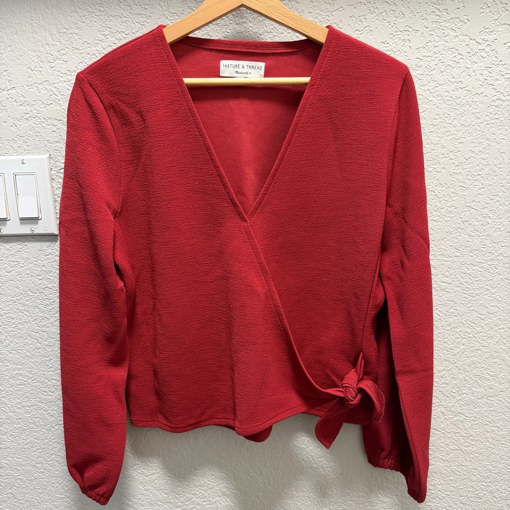 Madewell Red Long Sleeve Top